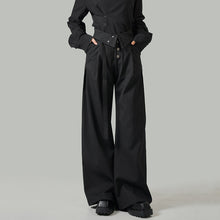Load image into Gallery viewer, Embroidered High-waisted Striped Ribbon Trousers
