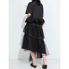 Load image into Gallery viewer, Women's Asymmetric Hem Elastic Waist Puffy Tulle Skirt
