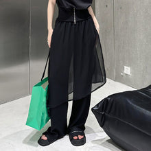 Load image into Gallery viewer, Retro Multi-layer Stitching Mesh Trousers

