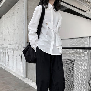 Loose Asymmetrical Button Shirt