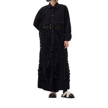 Load image into Gallery viewer, Spliced Hollow Circle Tassel Casual Shirt Dress
