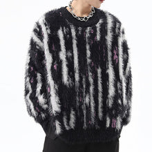 Load image into Gallery viewer, Contrast Color Vertical Stripe Crew Neck Sweater
