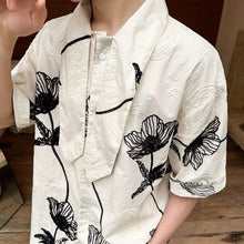 Load image into Gallery viewer, 3D Embroidered Bow Tie Short-Sleeve Shirt
