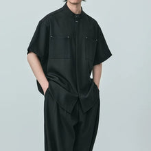 Load image into Gallery viewer, Summer Stand-up Collar Draped Shirt

