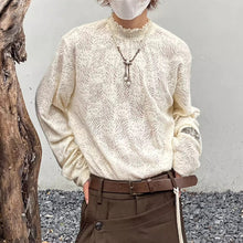 Load image into Gallery viewer, Retro Lace Openwork Mock Neck Shirt
