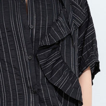 Load image into Gallery viewer, Women's Plus Size Asymmetric Layered Striped Loose Shirt

