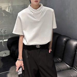 Loose Solid Color Padded Shoulder T-shirt