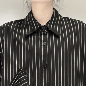 Striped Loose POLO Collar Shirt