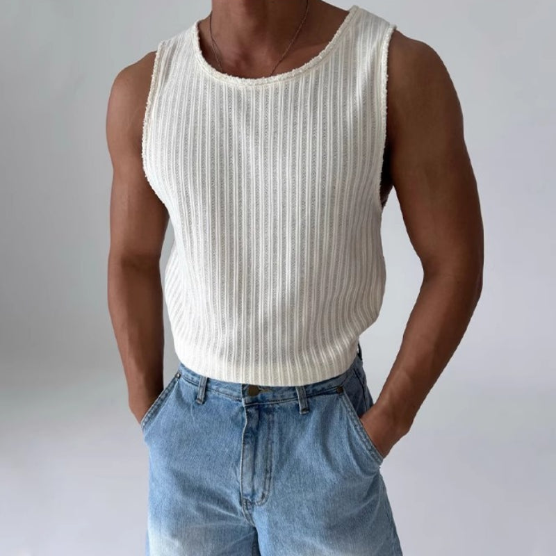 American Stretch Textured Sleeveless T-shirt