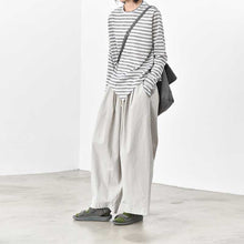 Load image into Gallery viewer, Crew Neck Striped Casual Irregular Hem Shirt
