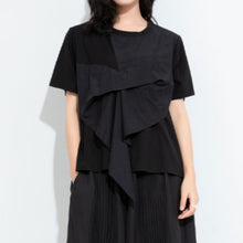 Load image into Gallery viewer, Women's Faux Two-piece Patchwork Loose T-shirt
