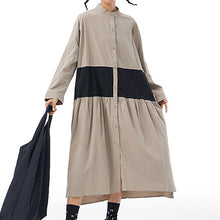 Load image into Gallery viewer, Loose Color Contrast Stitching Cardigan Dress
