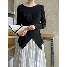 Load image into Gallery viewer, Irregular Hem Cross-over Knit Sweater
