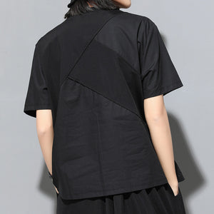 Spliced Ring Irregular T-shirt