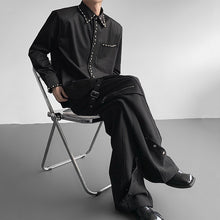 Load image into Gallery viewer, Pearl Embellished Shoulder Pad Shirt
