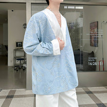 Load image into Gallery viewer, V-neck 3D Woven Floral Patchwork Shirt
