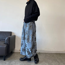 Load image into Gallery viewer, Retro Embroidered Thickened Loose Wide Leg Pants
