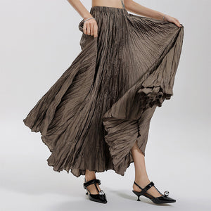 Irregular A-line Pleated Skirt