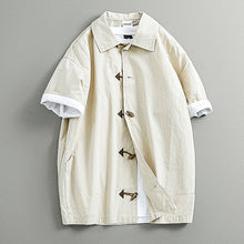 Load image into Gallery viewer, Cotton Japanese Retro Wooden Horn Button Shirt
