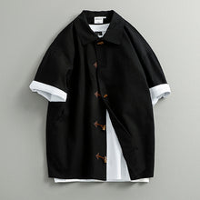 Load image into Gallery viewer, Cotton Japanese Retro Wooden Horn Button Shirt

