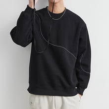 Load image into Gallery viewer, Line Embroidery Crew Neck Sweatshirt
