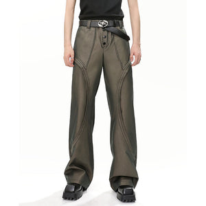 Casual Straight Leg Loose Bootcut Trousers