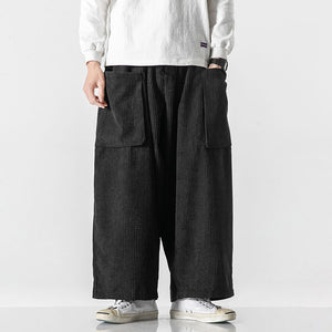 Corduroy Drape Straight Wide-leg Pants