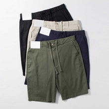 Load image into Gallery viewer, Thin Cotton and Linen Basic Solid Color Straight Loose Shorts
