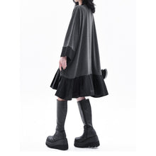 Load image into Gallery viewer, Womens Loose Casual Color Block Patchwork  Midi Dress
