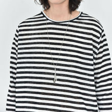 Load image into Gallery viewer, Crew Neck Striped Casual Irregular Hem Shirt
