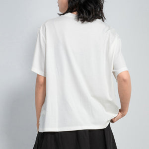 Asymmetric Round Neck Loose Fake Two-piece T-shirt