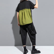 Load image into Gallery viewer, Contrast Color Stitching Loose Short-sleeved T-shirt
