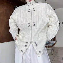 Load image into Gallery viewer, Button Stand Collar Loose Sweater
