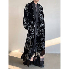 Load image into Gallery viewer, Silver Bamboo Embroidery Loose-fitting Long Taoist Robe
