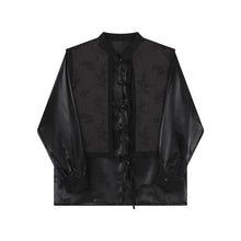 Load image into Gallery viewer, Fake Two Piece Printed Long Sleeve Organza Shirt
