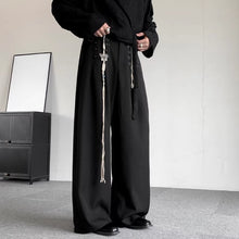 Load image into Gallery viewer, Japanese Retro Button Irregular Loose Straight Trousers

