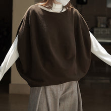 Load image into Gallery viewer, Sleeveless Crew Neck Loose Sweater
