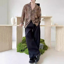 Load image into Gallery viewer, Vintage Tie-dye Embroidered Draped Shirt
