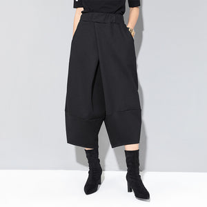 Solid Color Casual Wide-leg Bloomers