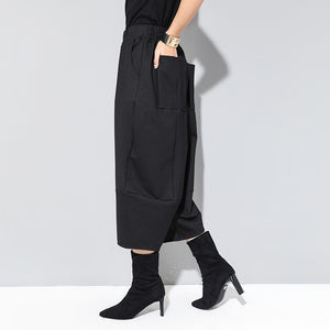 Solid Color Casual Wide-leg Bloomers