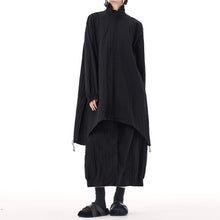Load image into Gallery viewer, High-neck Batwing Sleeve Trench Coat Elastic Waist Skirt
