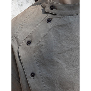 Vintage Stand Collar Loose Shirt