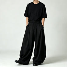 Load image into Gallery viewer, Japanese High-waist Drawstring Straps Wide-leg Casual Pants
