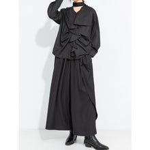 Load image into Gallery viewer, Women's Layered Ruffle Scarf Collar Long Sleeve Shirt
