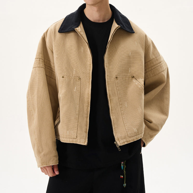 American Retro Distressed Washed Work Jacket