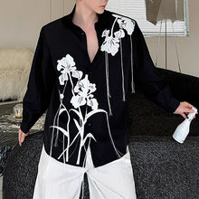 Load image into Gallery viewer, Ink Painting Print Long-sleeved Casual Shirt

