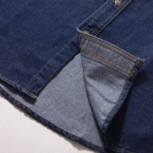 Load image into Gallery viewer, Japanese Retro Patchwork Plaid Denim Shirt
