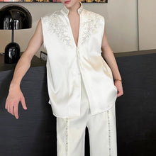 Load image into Gallery viewer, Handmade Pearl Embroidered Jacquard Stand Collar Vest
