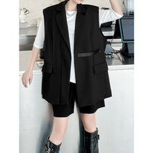 Load image into Gallery viewer, Womens Large Pocket Dropped Shoulder Sleeveless Blazer Vest
