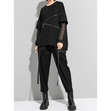 Load image into Gallery viewer, Women's Zipper Detail Mesh Paneled Sun Protection Loose Top

